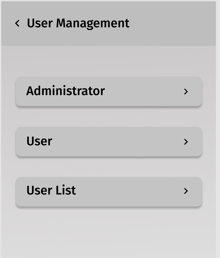 User management mobile app screen