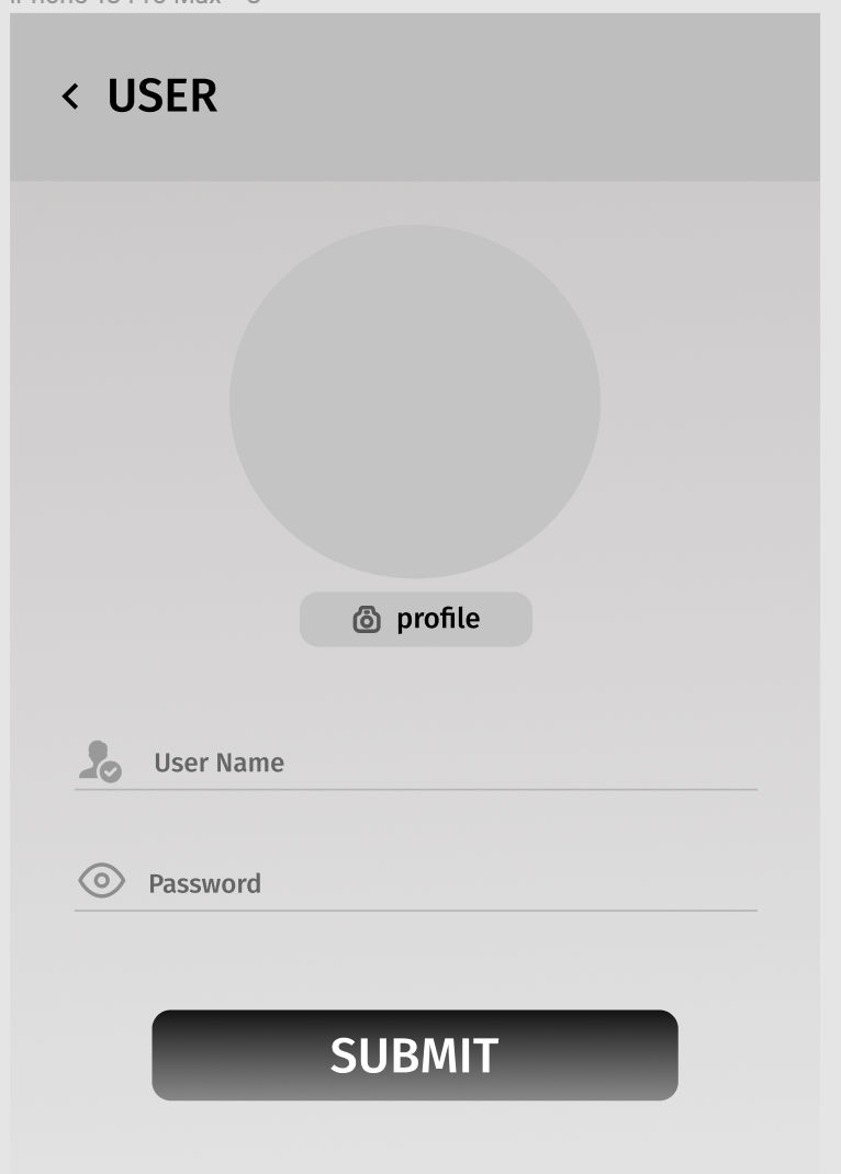 User management mobile app screen