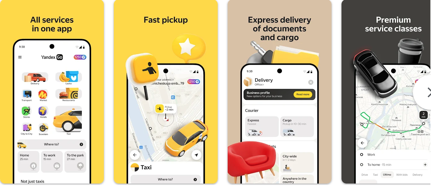 Yandex Go: Taxi Food Delivery